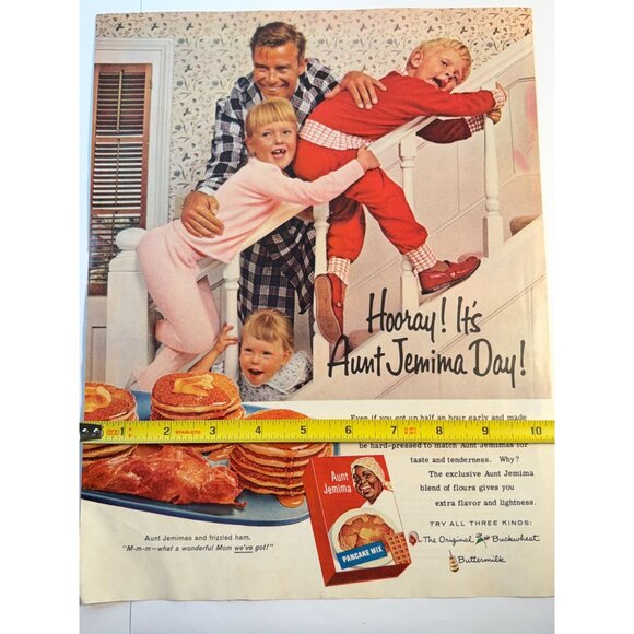 Vintage 1961 Aunt Jemima Buttermilk Pancake Waffle Mix Advertisement Print Ad - Picture 3 of 3
